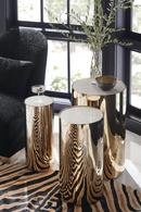 Cylindrical Metallic Side Table | Caracole Round About | Oroatrade.com