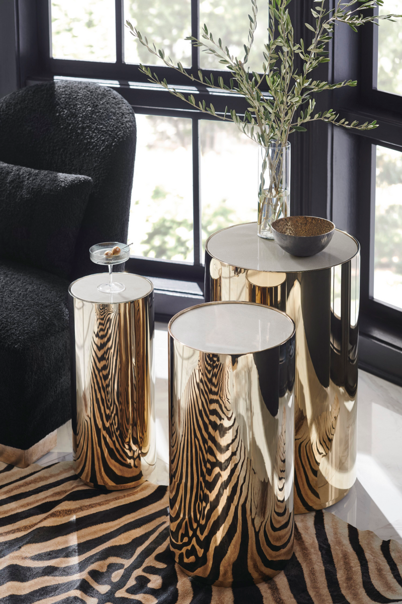 Cylindrical Accent Table | Caracole Round About | oroatrade.com