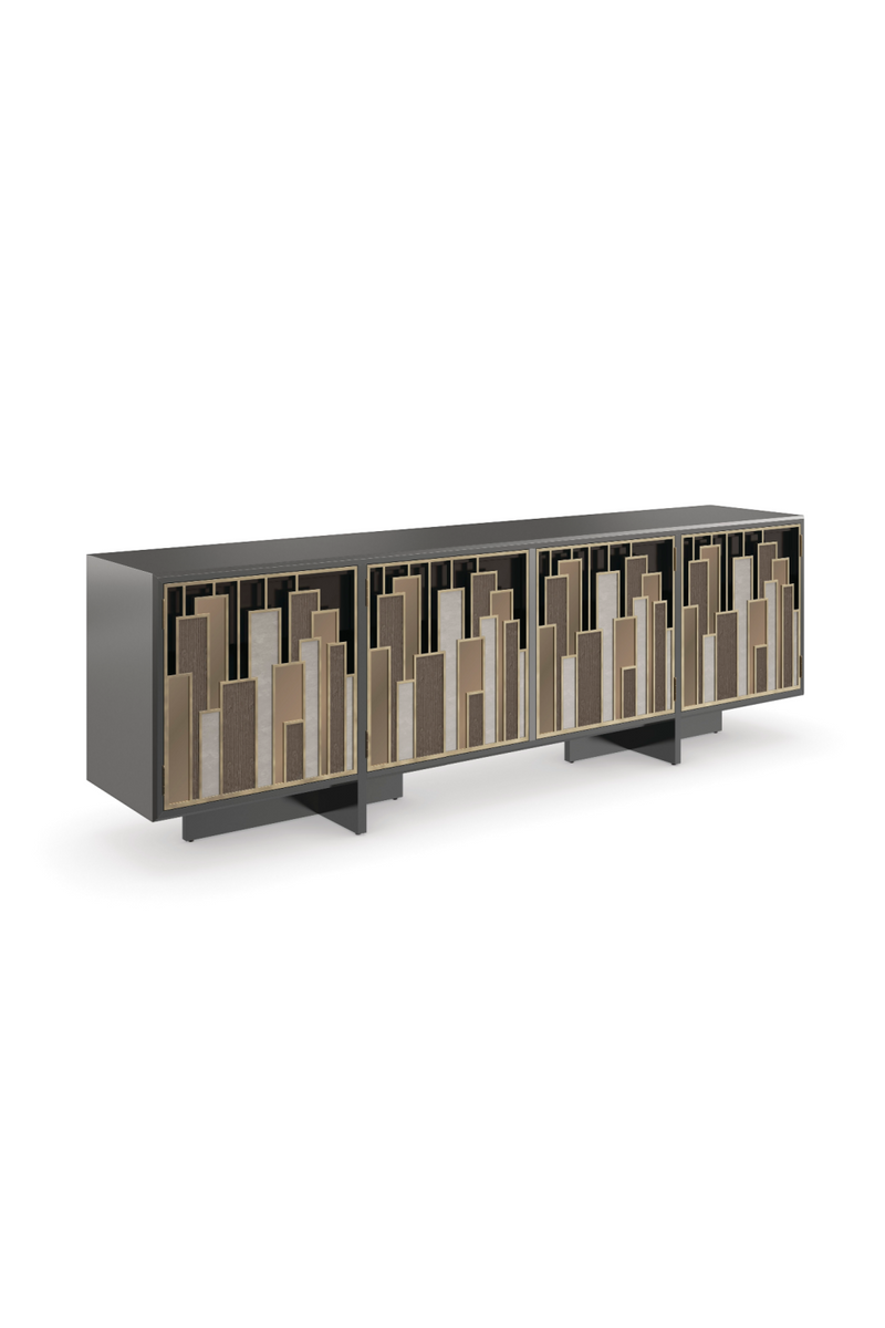 Geometric Patterned Media Cabinet | Caracole Midtown | Oroatrade.com