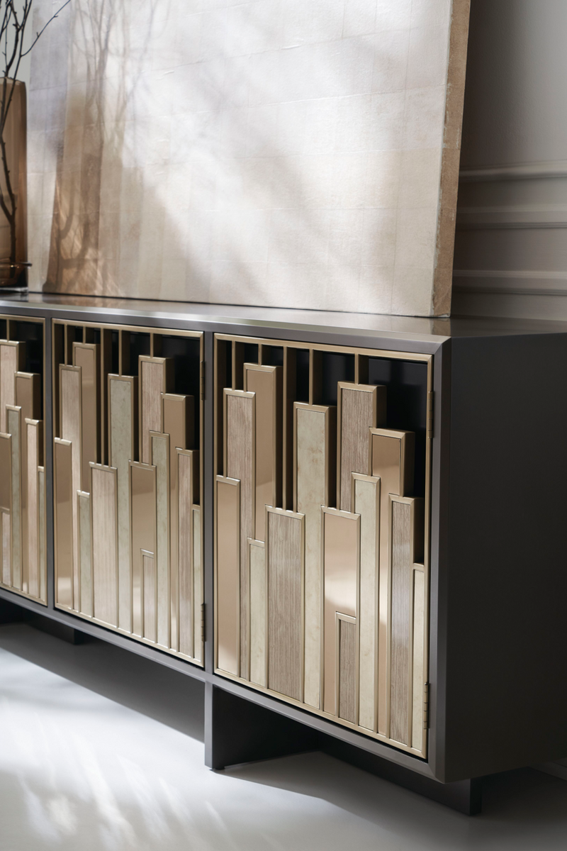 Geometric Patterned Media Cabinet | Caracole Midtown | Oroatrade.com