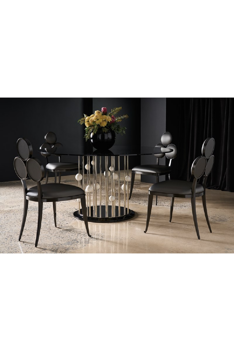 Round Gray Glass Dining Table | Caracole Orbit | Oroatrade.com