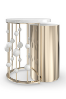 White Marble Nesting Accent Table | Caracole Orbit | Oroatrade.com