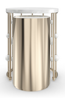 White Marble Nesting Accent Table | Caracole Orbit | Oroatrade.com