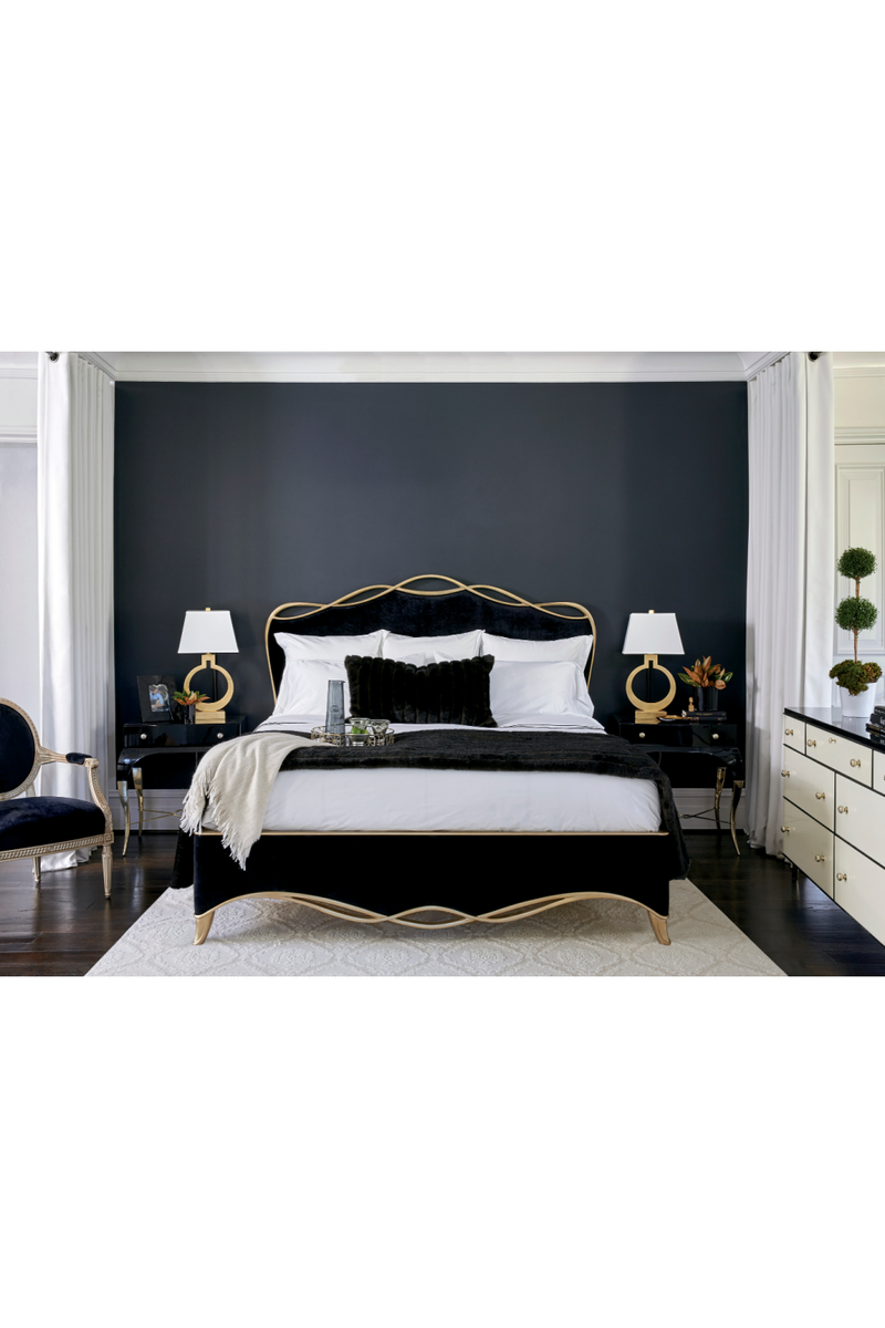 Black Velvet Modern Bed | Caracole The Ribbon King Oroatrade.com