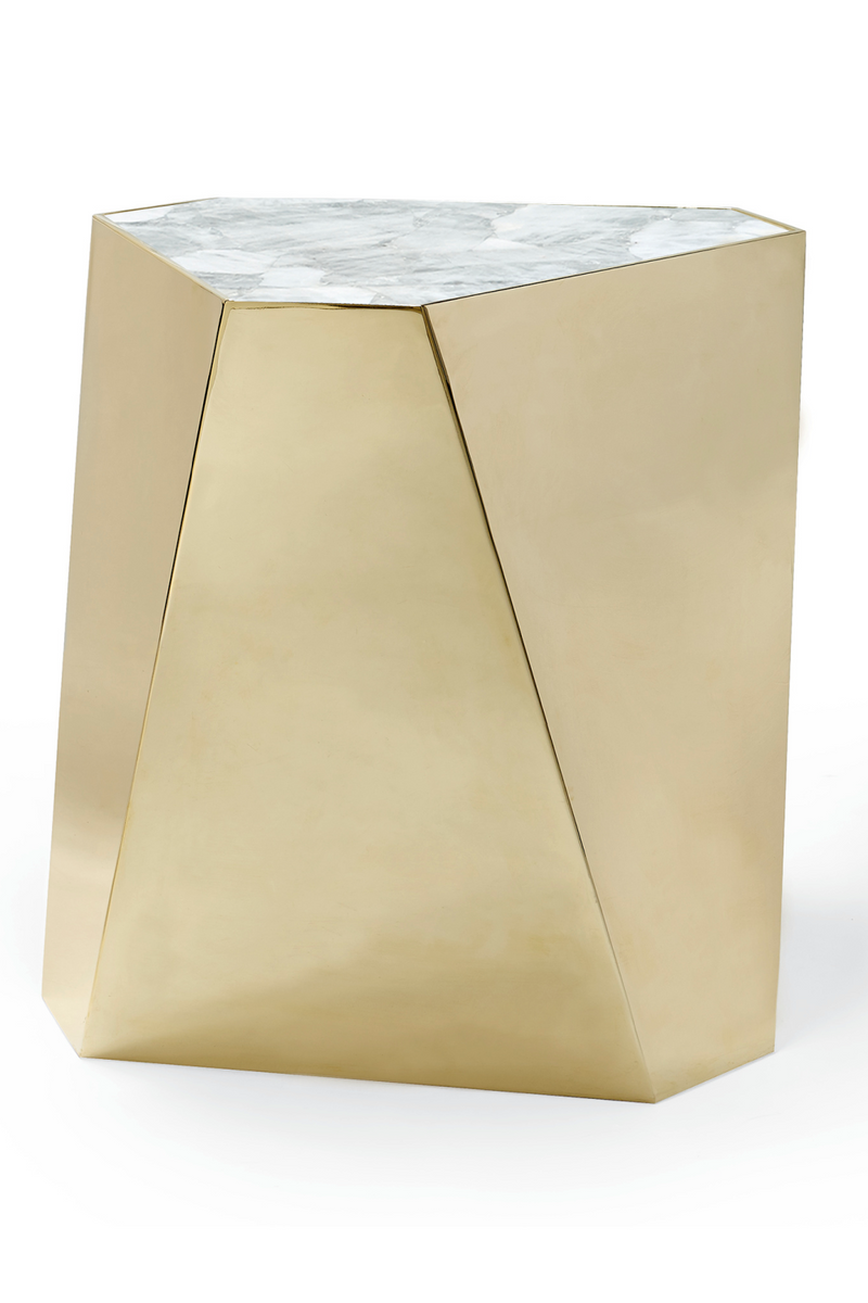 Gold Hexagonal End Table | Caracole The Contempo | Oroatrade.com