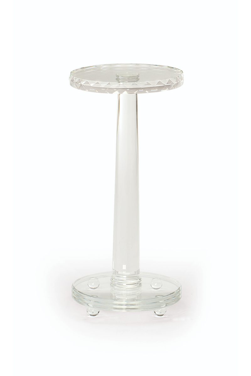 Glass Pedestal Side Table | Caracole The Drink | Oroatrade.com