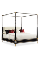 Black Leather Canopy Bed | Caracole The Couturier | Oroatrade.com