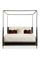 Black Leather Canopy Bed | Caracole The Couturier | Oroatrade.com
