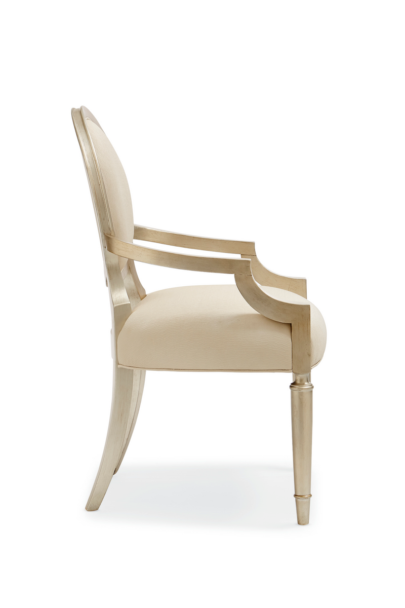 Carved Frame Beige Dining Chair (2) | Caracole May I Join You? | Oroatrade.com