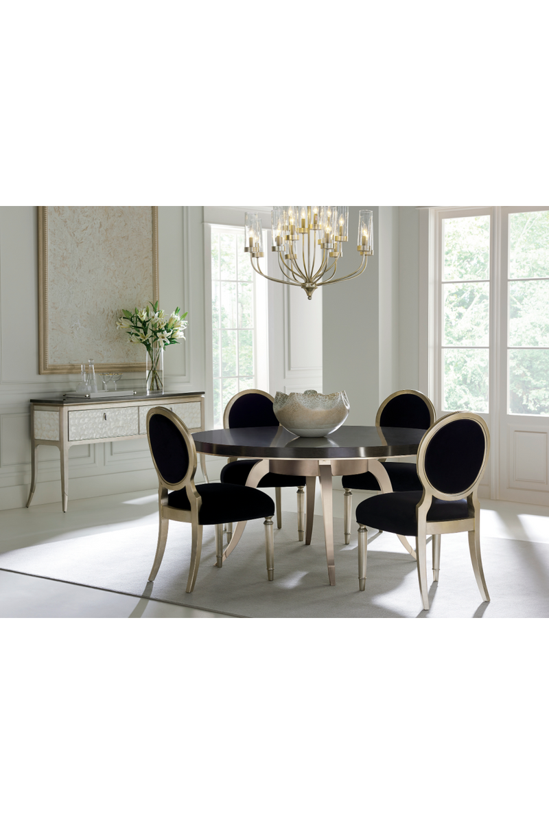 Black Velvet Dining Chairs (2) | Caracole Chit-Chat | Oroatrade.com