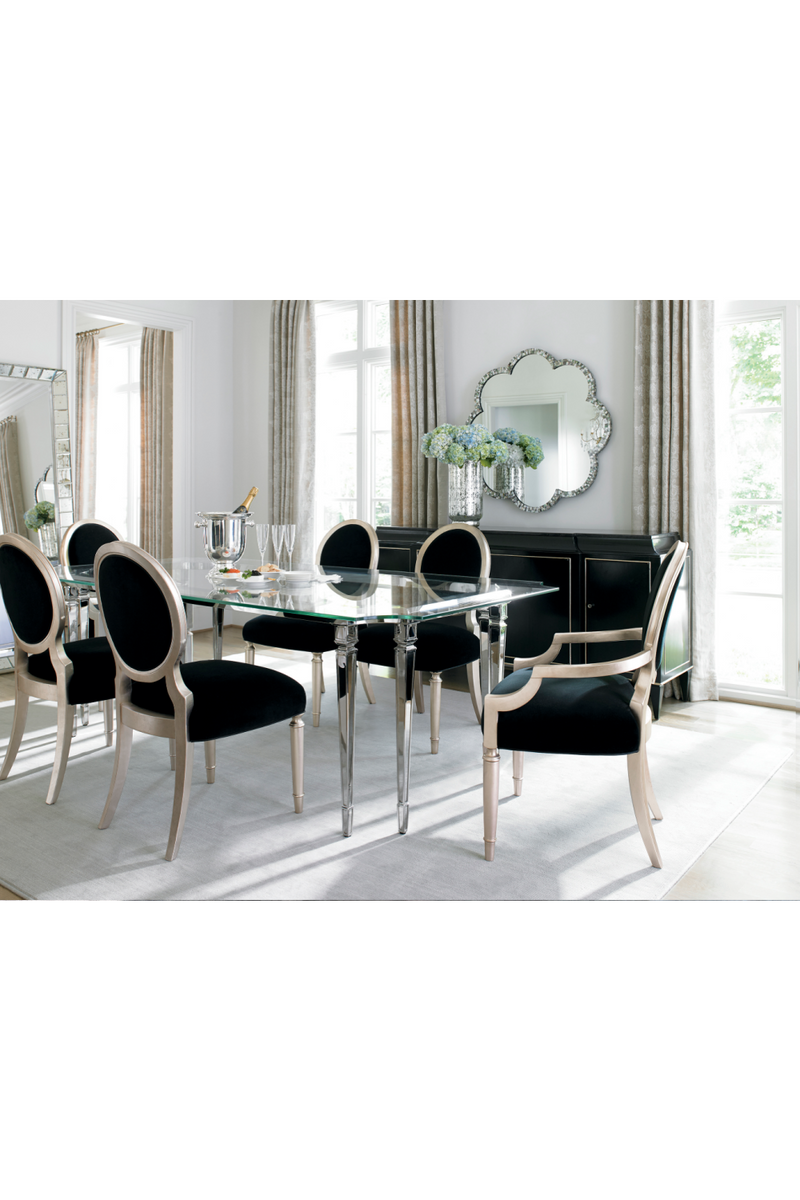 Black Velvet Dining Chairs (2) | Caracole Chit-Chat | Oroatrade.com