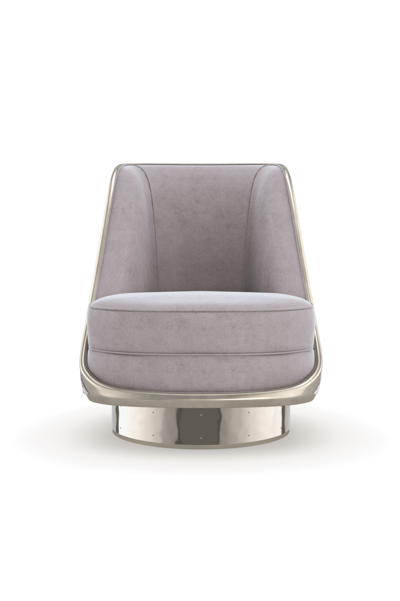 Gray Velvet Swivel Chair | Caracole Go For A Spin | Oroatrade.com