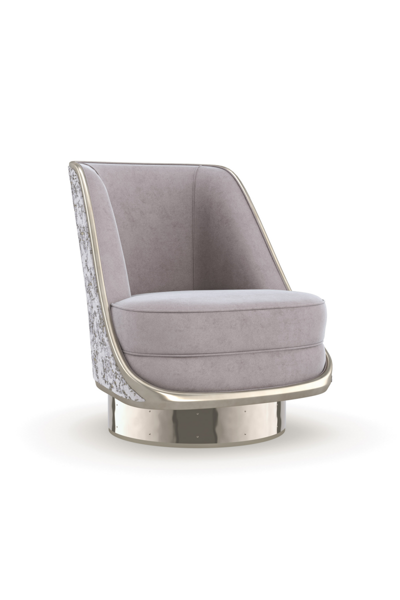 Gray Velvet Swivel Chair | Caracole Go For A Spin | Oroatrade.com