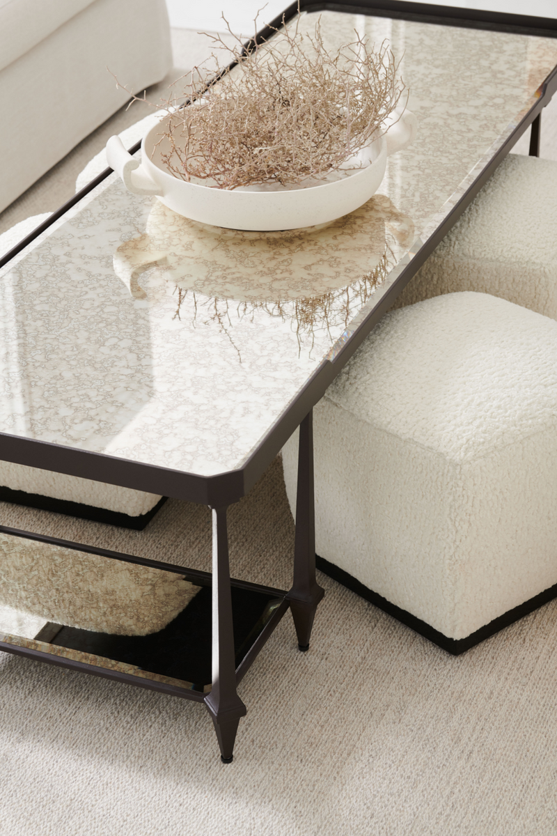 White Square Ottoman | Caracole Marshmallow | Oroatrade.com