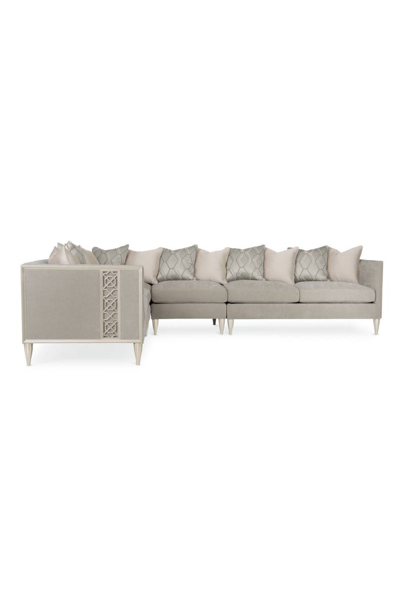 Taupe Modern Sectional Sofa | Caracole Fret Knot | Oroatrade.com