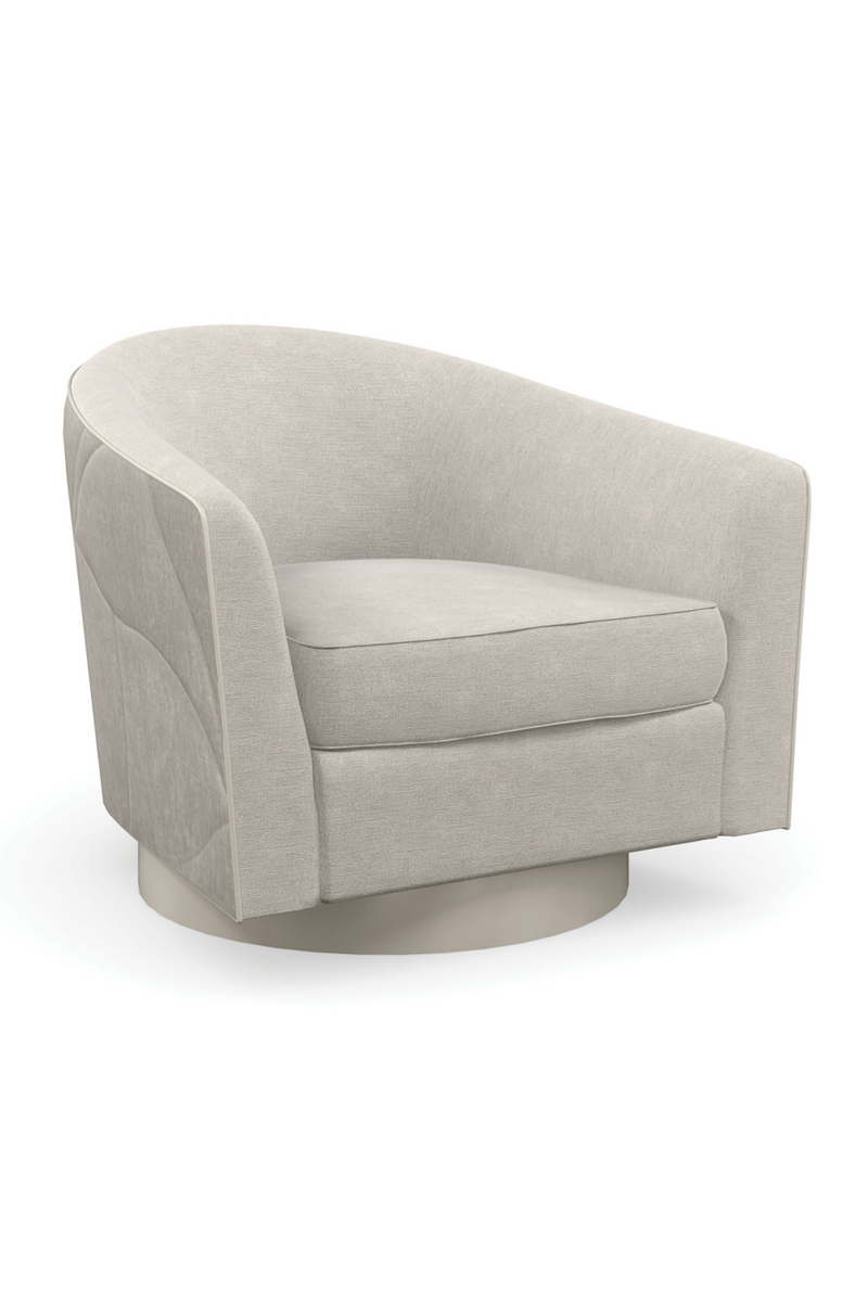 Gray Quilted Swivel Chair | Caracole Fanciful  | Oroatrade.com