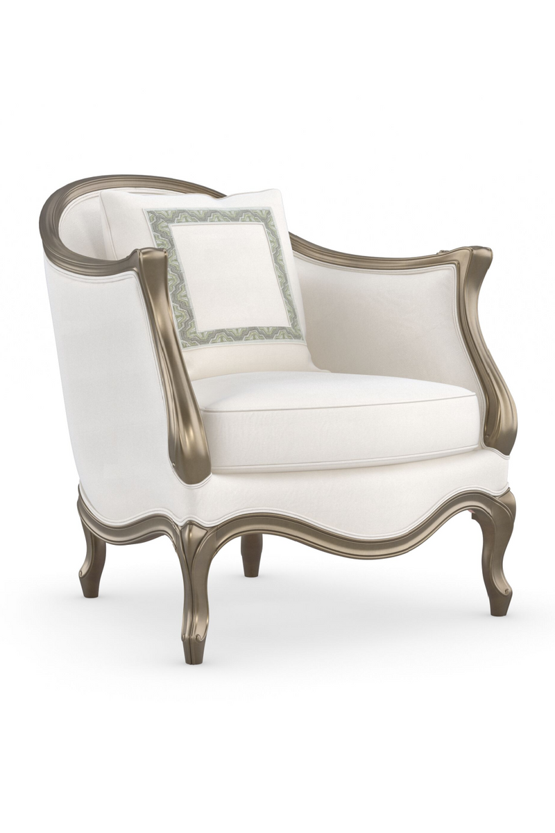 White Cabriole Lounge Chair | Caracole Le Chaise | Oroatrade.com
