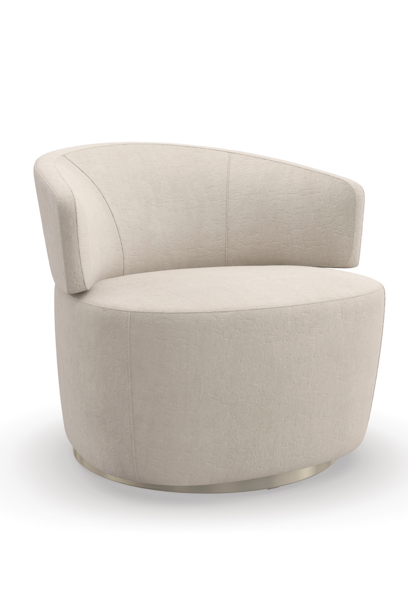 Cream Velvet Swivel Chair | Caracole Olympia | Oroatrade.com