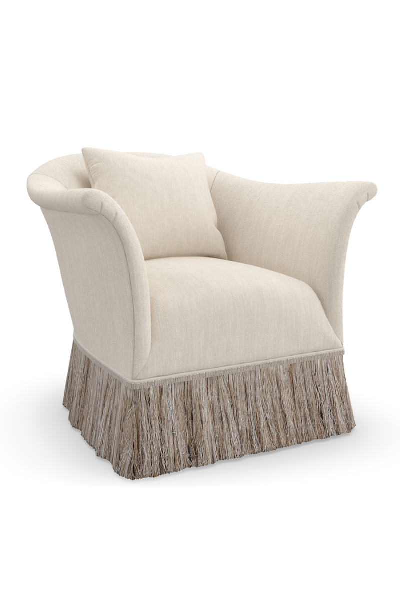 Bottom Fringed Lounge Armchair | Caracole Savoy | Oroatrade.com