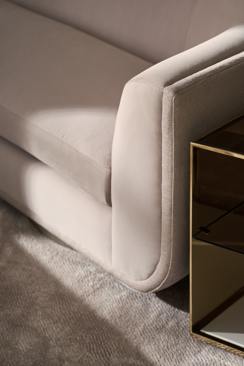 Taupe Velvet Swivel Lounge Chair | Caracole Clipper | Oroatrade.com