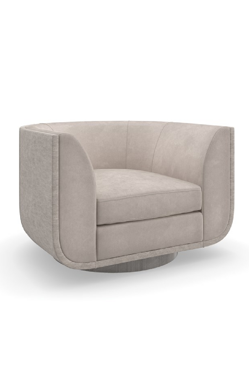 Taupe Velvet Swivel Lounge Chair | Caracole Clipper | Oroatrade.com