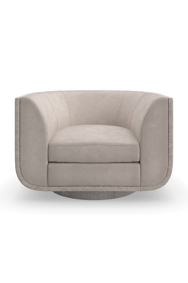 Taupe Velvet Swivel Lounge Chair | Caracole Clipper | Oroatrade.com