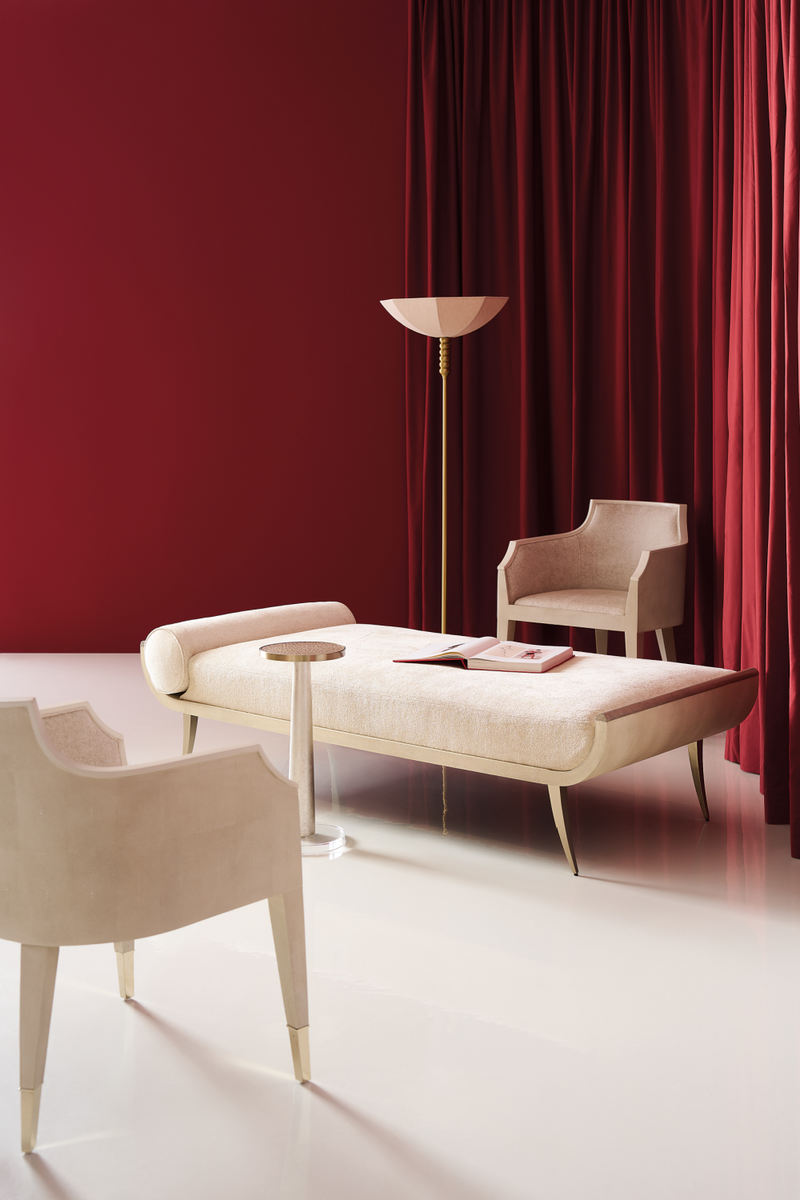 Cream Velvet Chaise | Caracole Nice | Oroatrade.com