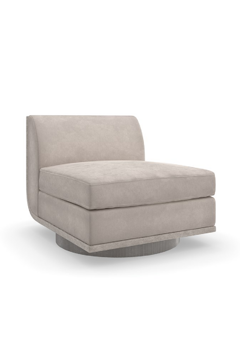 Taupe Velvet Lounge Chair | Caracole Clipper | Oroatrade.com