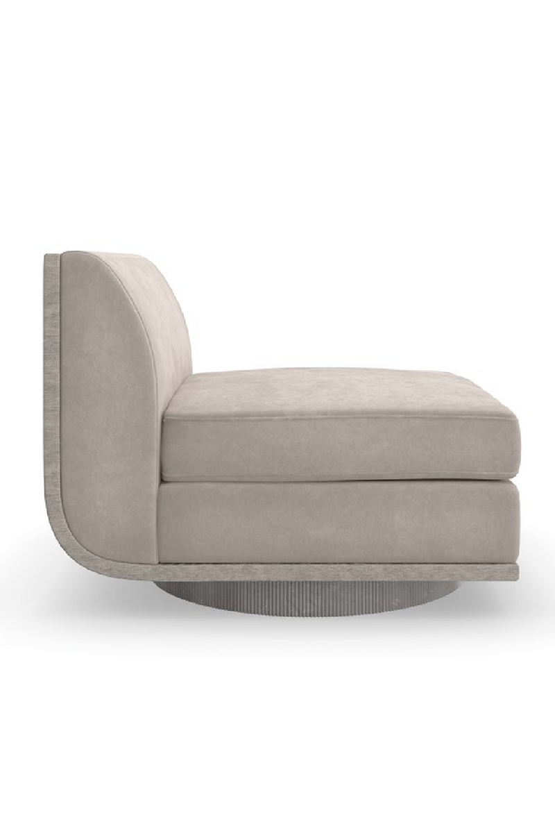 Taupe Velvet Lounge Chair | Caracole Clipper | Oroatrade.com