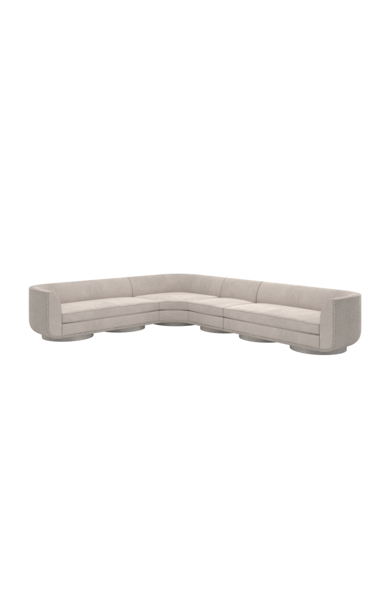 Taupe Velvet 4-Piece Sectional Sofa | Caracole Clipper | Oroatrade.com