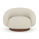 White Boucle Swivel Chair | Caracole Smoosh