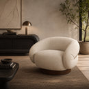 White Boucle Swivel Chair | Caracole Smoosh