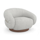 White Boucle Swivel Chair | Caracole Smoosh