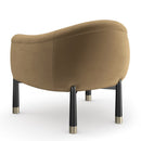Velvet Curved Accent Chair | Caracole Baton