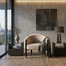 Velvet Curved Accent Chair | Caracole Baton