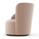 Taupe Velvet Left-Armed Swivel Chair | Caracole Whorl