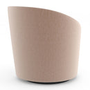 Taupe Velvet Left-Armed Swivel Chair | Caracole Whorl