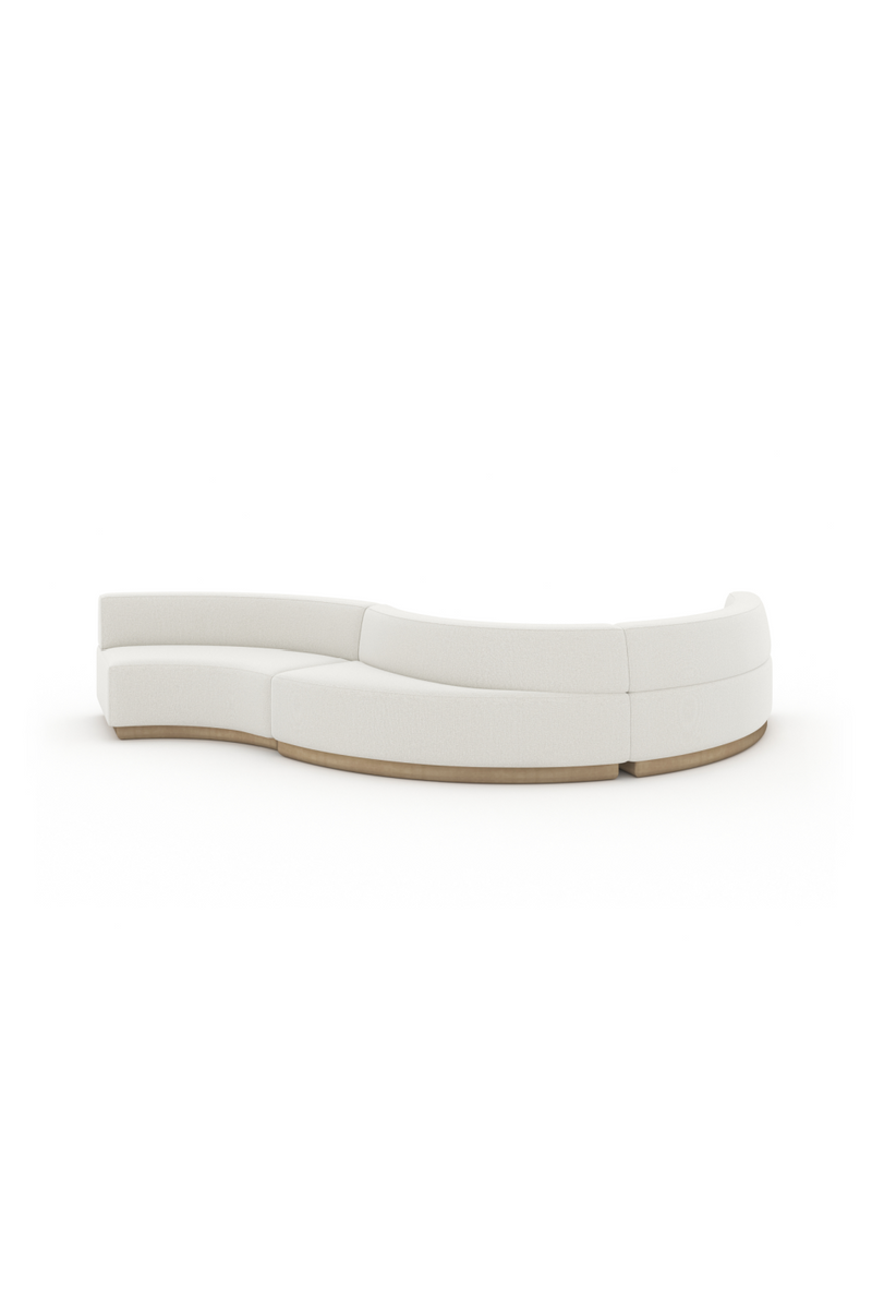 White Curved Armless Loveseat | Caracole Crescent | Oroatrade.com