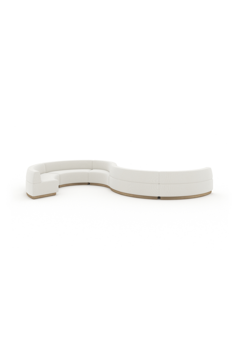 White Curved Armless Loveseat | Caracole Crescent | Oroatrade.com