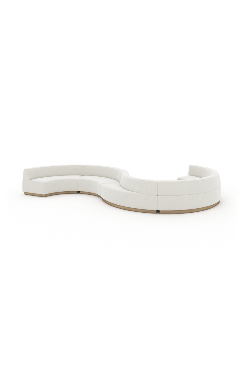 White Curved Armless Loveseat | Caracole Crescent | Oroatrade.com