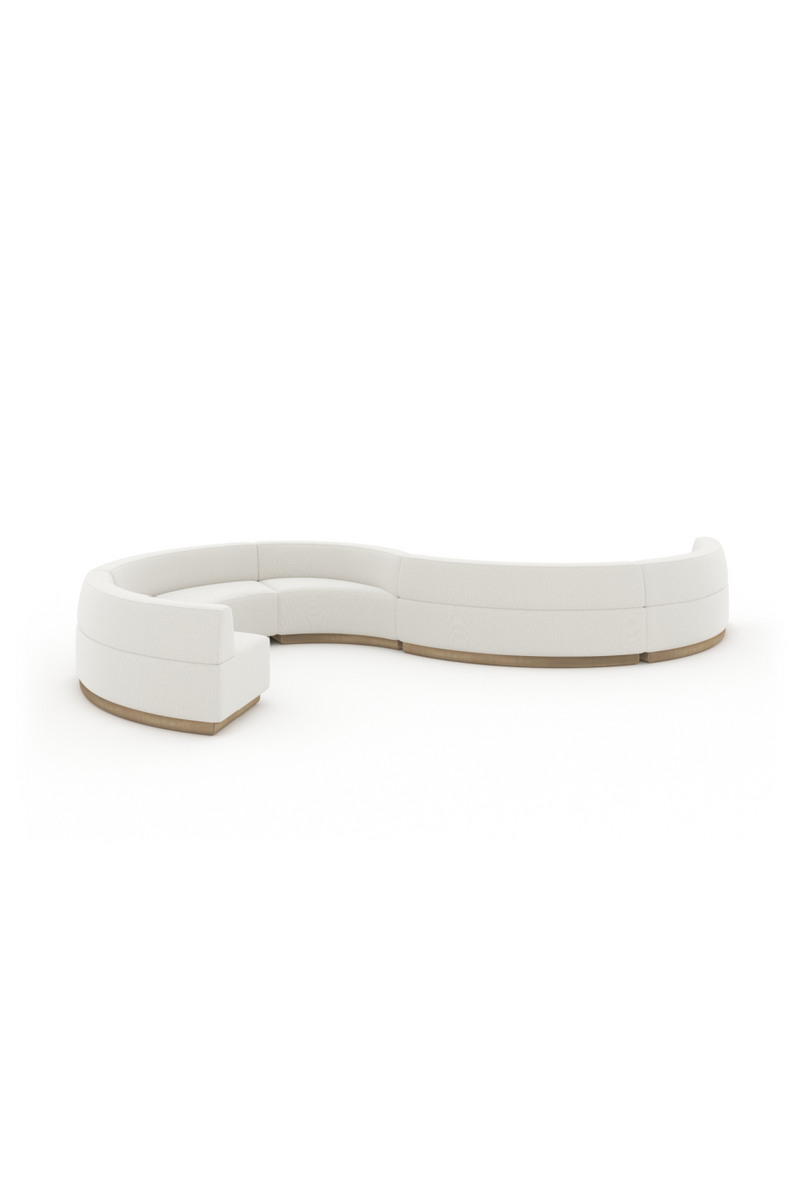 White Curved Armless Loveseat | Caracole Crescent | Oroatrade.com