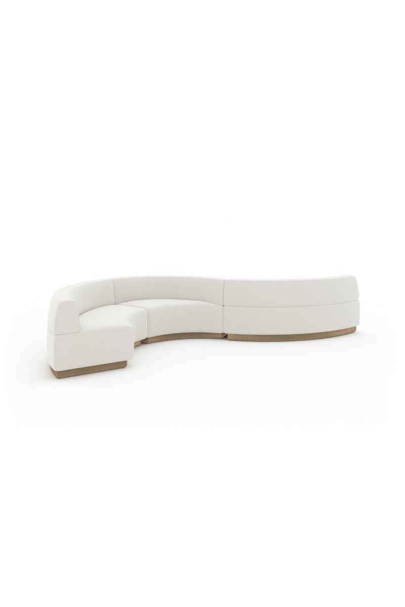 White Curved Armless Loveseat | Caracole Crescent | Oroatrade.com