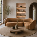 Light Brown Velvet Sectional Sofa | Caracole Kalahari