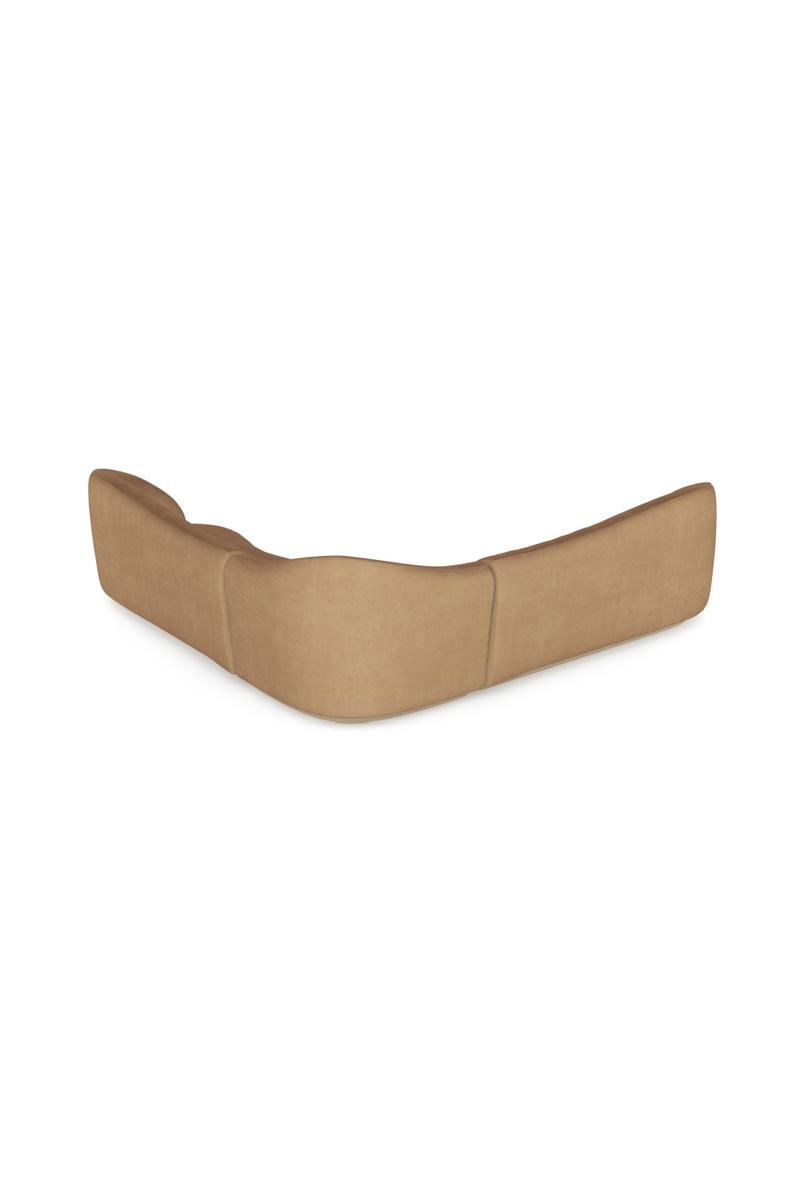 Light Brown Velvet Sectional Sofa | Caracole Kalahari | Oroatrade.com