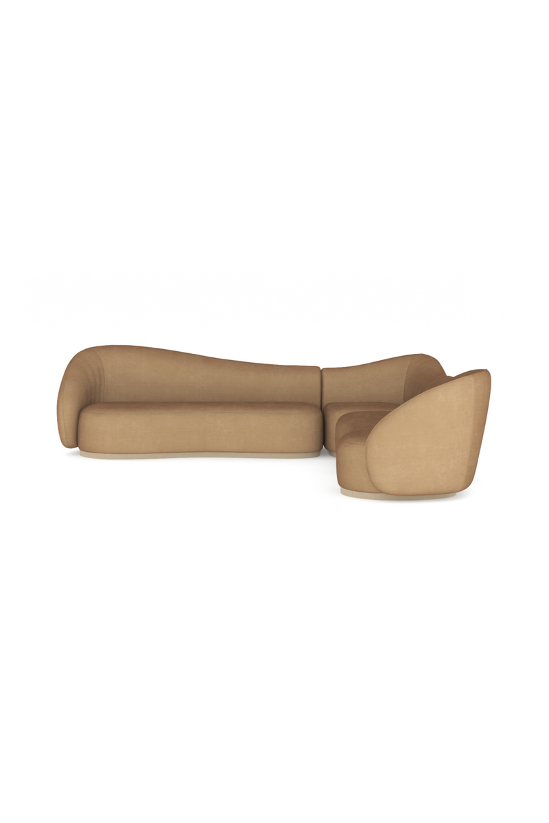 Light Brown Velvet Sectional Sofa | Caracole Kalahari | Oroatrade.com