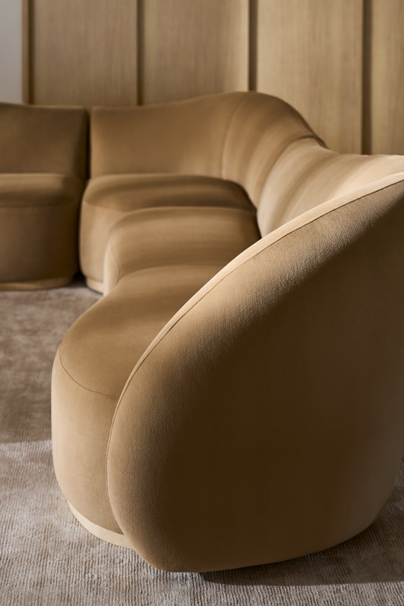 Brown Velvet Wedge Sofa | Caracole Kalahari | Oroatrade.com