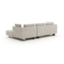White Chenille Sofa with Chaise | Caracole Altura