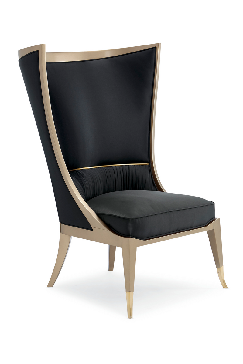 Black Curved Wingback Chair | Caracole Pop Your Collar | Oroatrade.com