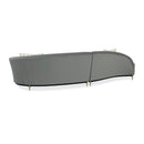 Gray Velvet Right-Armed Loveseat | Caracole Three's Company