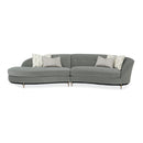 Gray Velvet Right-Armed Loveseat | Caracole Three's Company